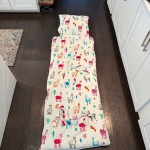 Fleece Llama Portable Sleeping Bag With Attached Pillow Multicolor